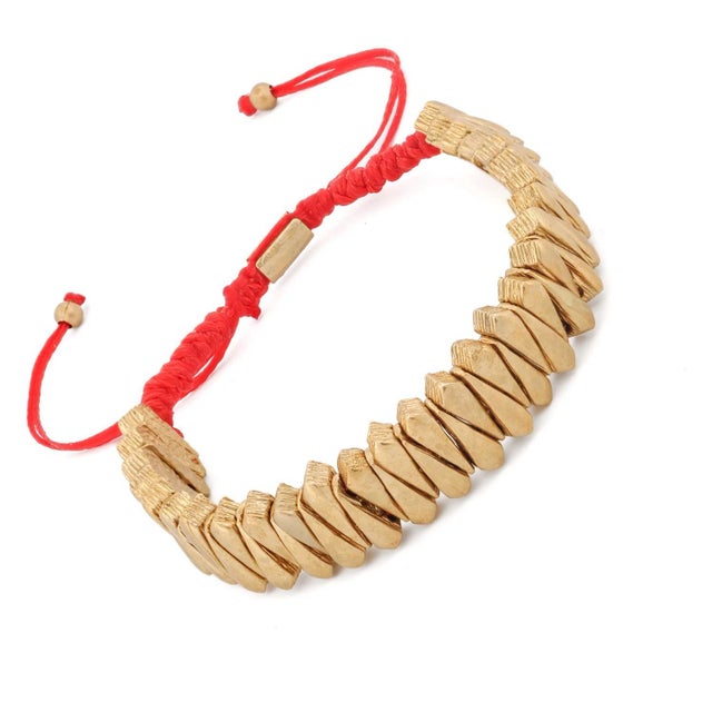 Metal Warrior’s Luck Red Gold Unisex Bracelet For Sale - Image 7 of 9