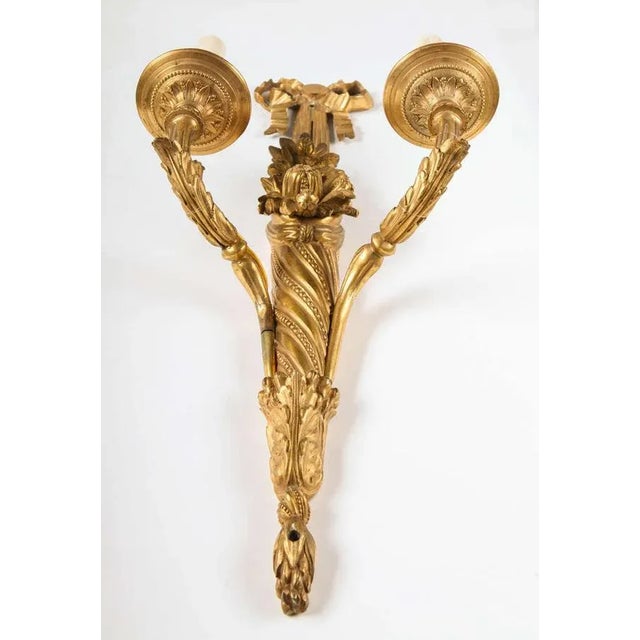 18th Century French Louis XVI Ormolu 2-Arm Sconces, 1780, Set of 2 For Sale - Image 6 of 8