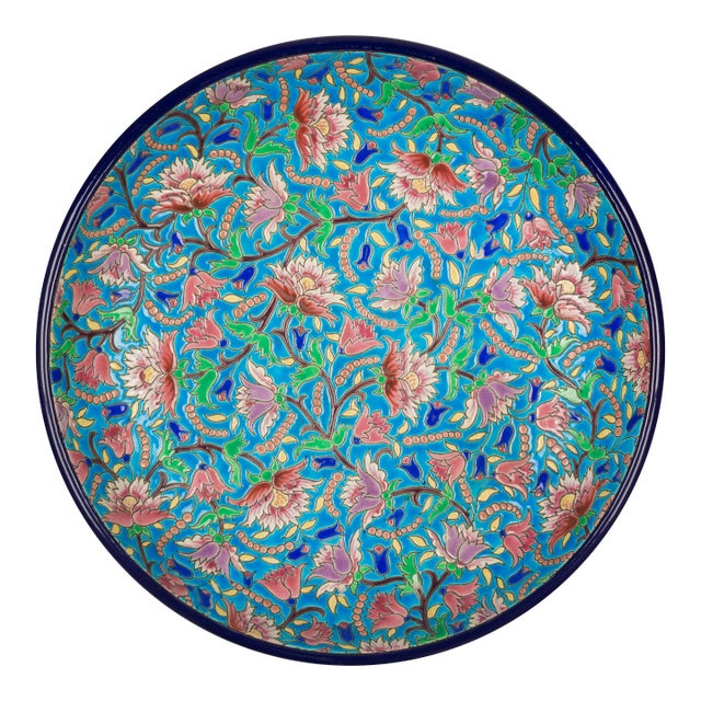 French Art Deco Longwy Cloisonné Enamel Ceramic Bowl For Sale
