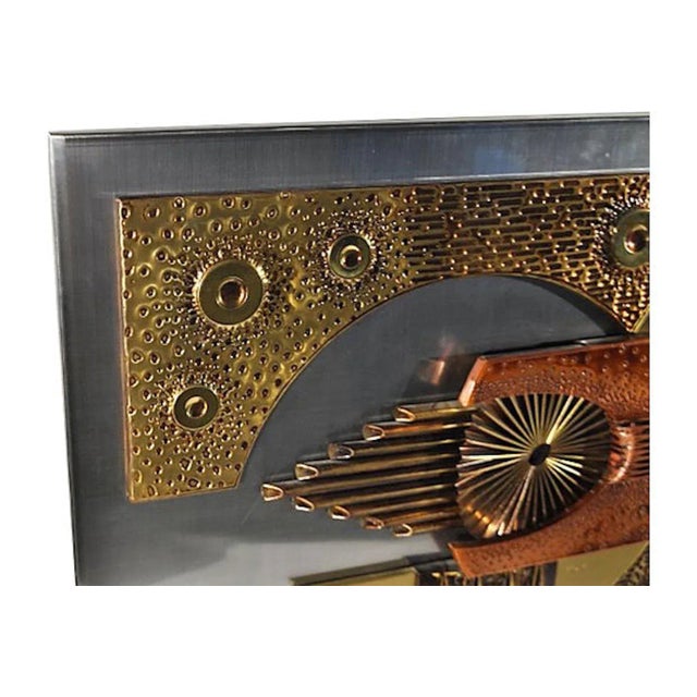 1960s Brutalist Metal Wall Sculpture For Sale - Image 4 of 7
