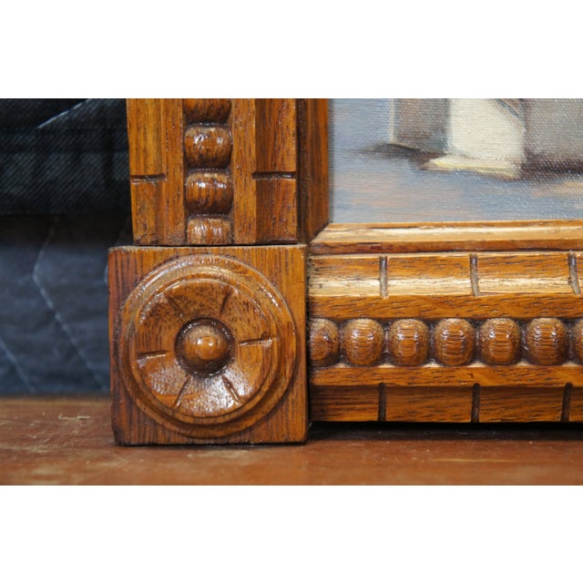 Brown Vintage I. Krohm Schloss Euerburg German Castle Oil Painting on Canvas 21" For Sale - Image 8 of 11