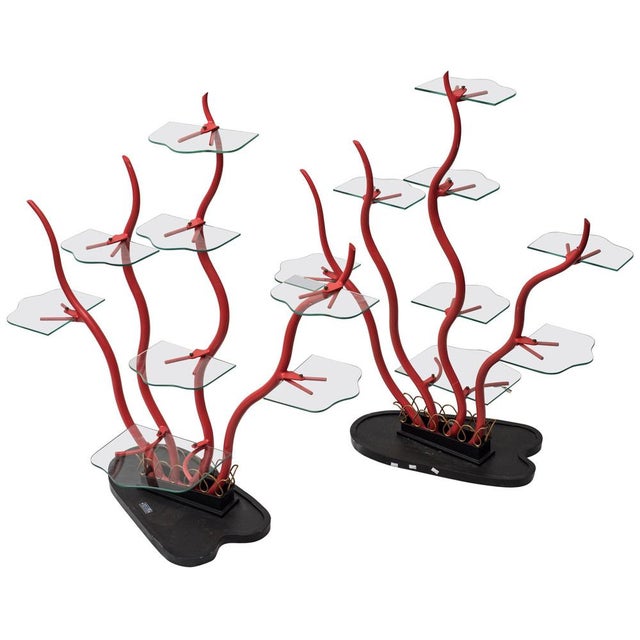 1960s Vintage Étagère in Coral by Mario Giusti, 1960s, Italy, Set of 2 For Sale - Image 5 of 5