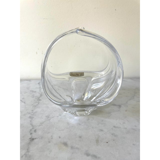 Glass Cofrac Art Verrier France Free Form Crystal Art Bowl For Sale - Image 7 of 8