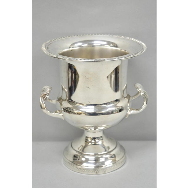 Vintage English Regency Style Silver Plated Champagne Chiller Bar Ice Bucket For Sale - Image 15 of 15