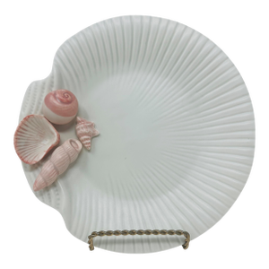 1981 Vintage Fitz and Floyd Shell Plate | Ocean Theme Trinket Dish | Coquille Oceana Collection Ceramic Tray | Made in Japan