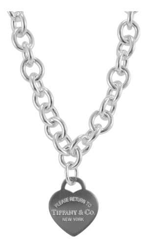 Tiffany & Co. Return to Tiffany Heart Tag 925 Silver Rolo Link Pendant Necklace
