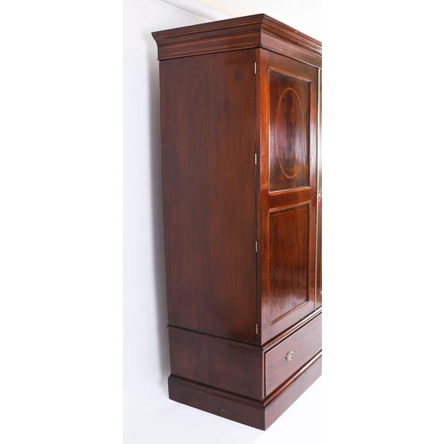 Antique English George III Revival Flame Mahogany Wardrobe, 1880 For Sale - Image 15 of 18