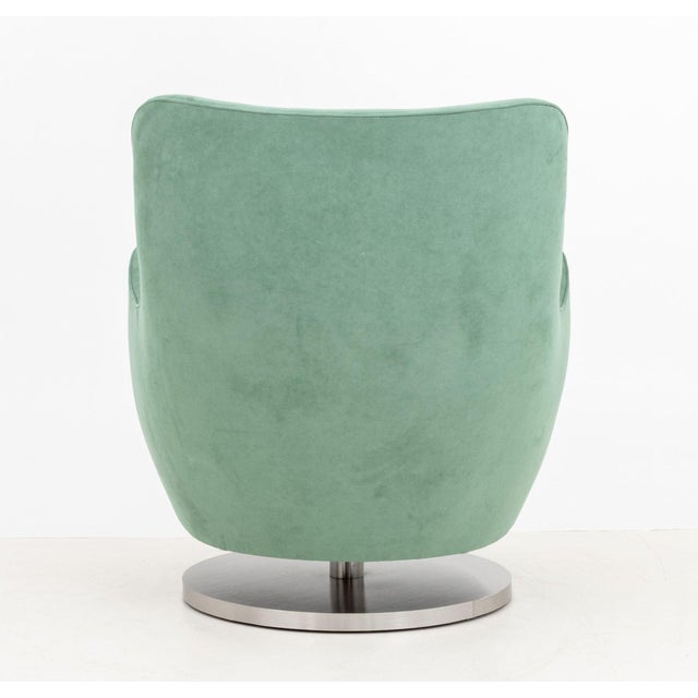 Vladimir Kagan Barrel Swivel Chair and Ottoman For Sale - Image 9 of 13