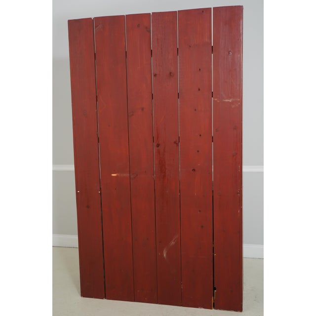 Country Red Paint Decorated Step Back Cupboard Hutch For Sale - Image 15 of 15