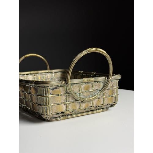 Mid-Century French Metal Basket For Sale - Image 4 of 8