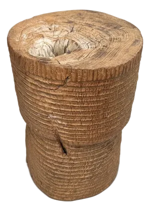 Andrianna Shamaris Ancient Teak Wood Side Table or Mortar