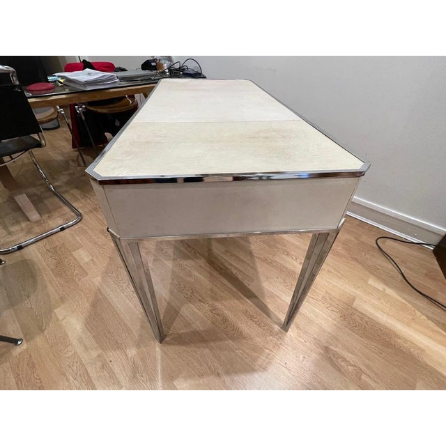 Wood Art Deco Parchment Covered Desk from Primavera, France, 1930s For Sale - Image 7 of 15