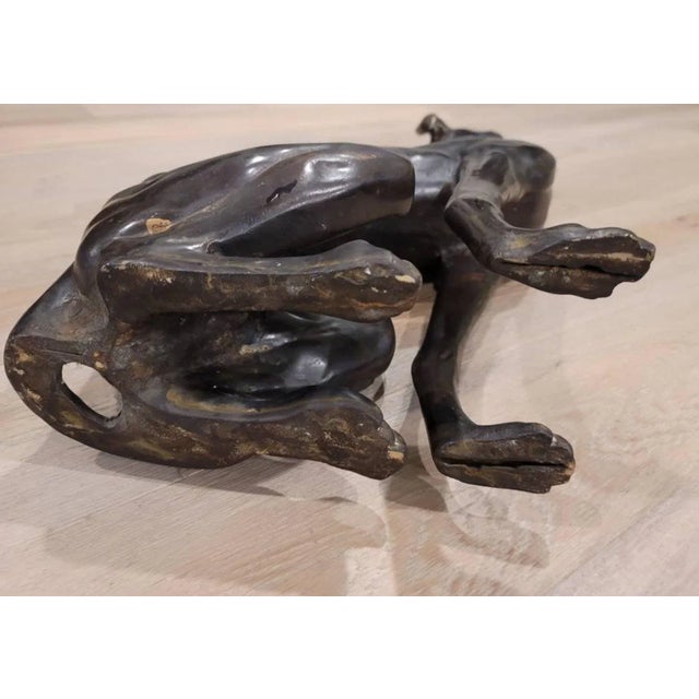 Black Life-Size Art Deco Patinated Bronze Greyhound Dog Sculpture For Sale - Image 8 of 11