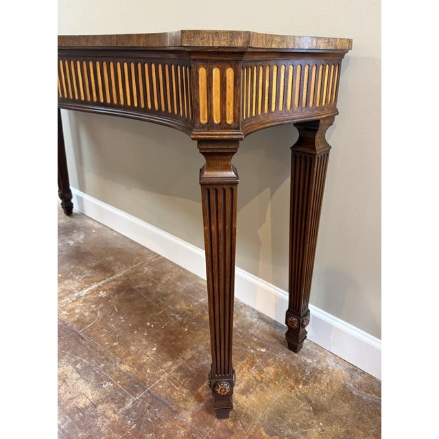 Vintage Henkel Harris Flamed Mahogany Adams Style Console Table Model No. 5758 For Sale - Image 9 of 17