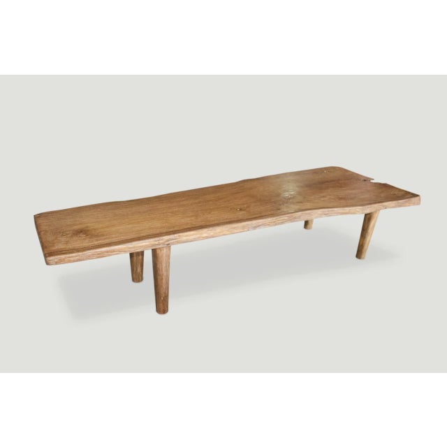 Andrianna Shamaris Live Edge Teak Wood Coffee Table or Bench For Sale In New York - Image 6 of 18