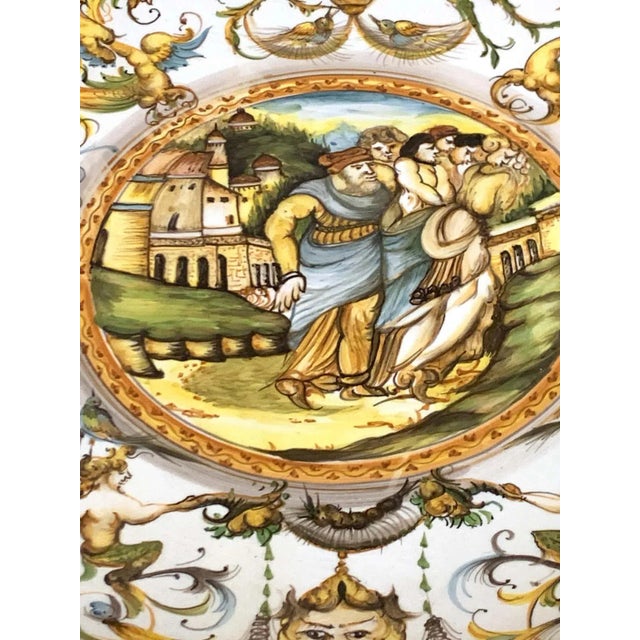 Mid 20th Century Italian Majolica Allegorical Charger by A. Deruta For Sale - Image 10 of 13