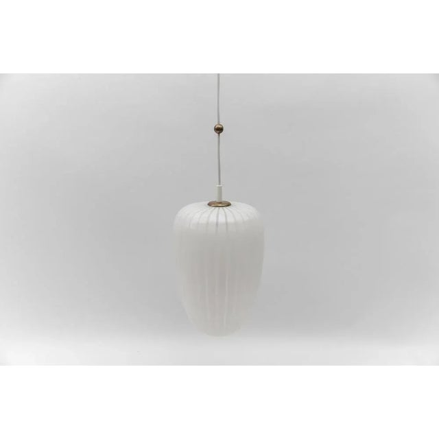Metal Glass Ceiling Lamp by Wilhelm Wagenfeld for Peill & Putzler, 1954 For Sale - Image 7 of 11