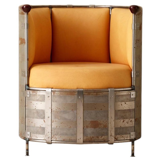 Mooseskin Armchair Edition 52/360 in Leather and Steel by Mats Theselius for Källemo, 1990s For Sale - Image 12 of 12