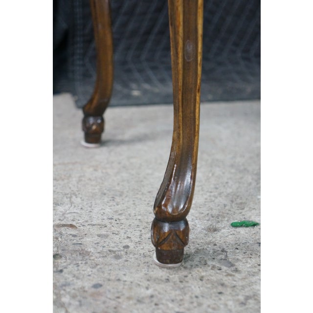Antique Belle Epoque French Louis XV Style Walnut Marble Side Table Plant Stand For Sale - Image 10 of 18