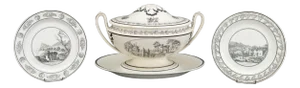 French Creamware Tableware, 3 Pcs.