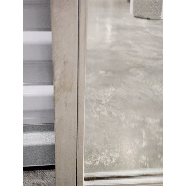 Silver Leaf Painted Marrocan Style Mirror For Sale - Image 9 of 12