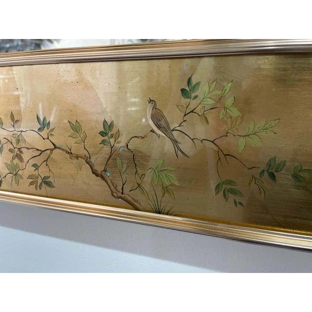 Reverse Painted Églomisé Framed Mirror in the Chinoiserie Style For Sale - Image 9 of 13