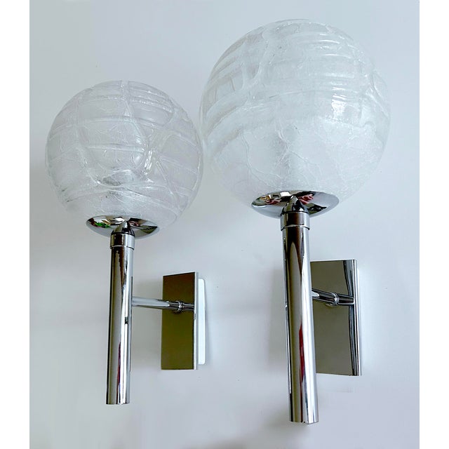 1960s Vintage Space Age Glass Sconces from Doria, 1960s, Set of 2 For Sale - Image 5 of 13