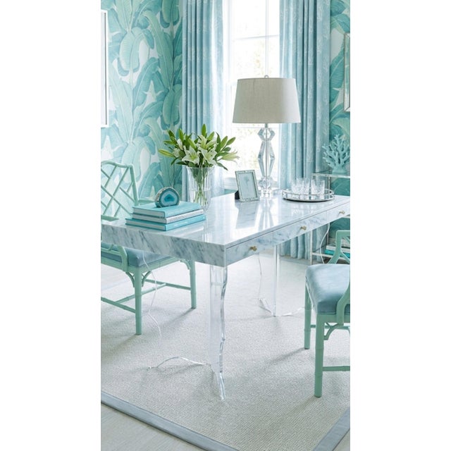 1970s Vintage Large Charles Hollis Jones Style Mid Century Modern Iceberg Massive Lucite Dining/Desk Table Bases- A Pair For Sale - Image 5 of 9