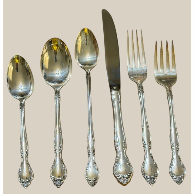Oneida Community Affection Silverplate 59 Pc Flatware Set W/ Chest For Sale In Dallas - Image 6 of 10
