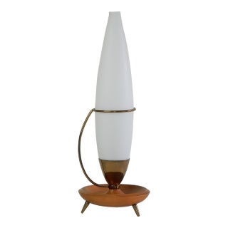 Mid Century Modern Glass Spire Table Lamp, Angelo Lelii Style For Sale