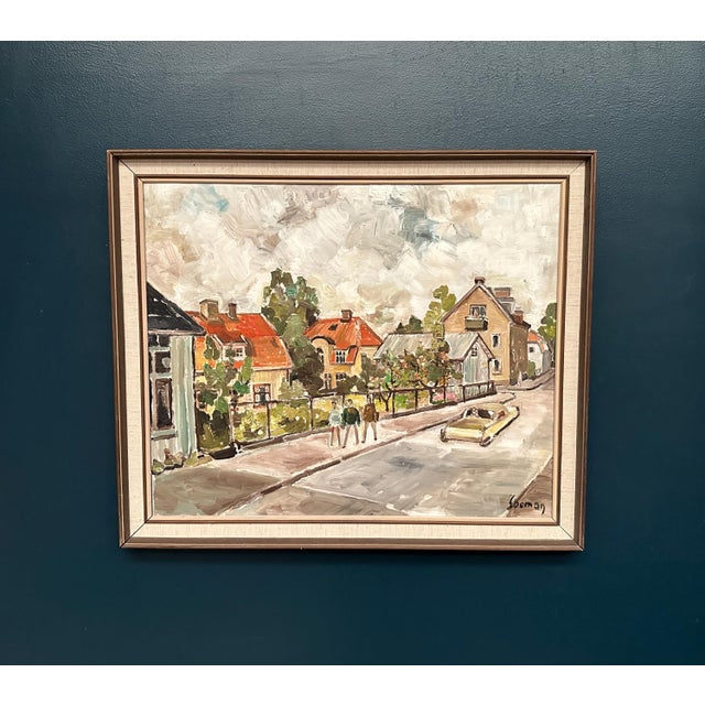 Sooman, City Life II, 1960s, Oil Painting on Canvas, Framed For Sale - Image 11 of 13