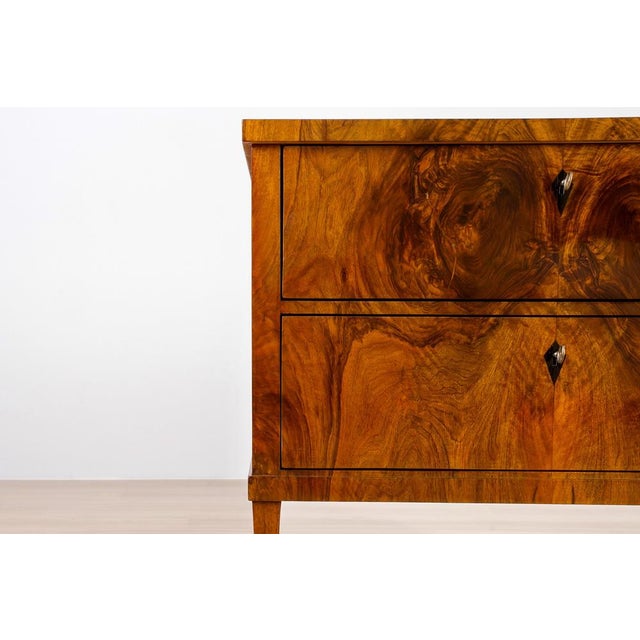 Wood Biedermeier Style French Polished Walnut Commodes, Germany, Set of 2 For Sale - Image 7 of 15