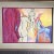 Contemporary nude abstract art watercolour and pastel on paper by Susan Berris American artist . Framed with glass