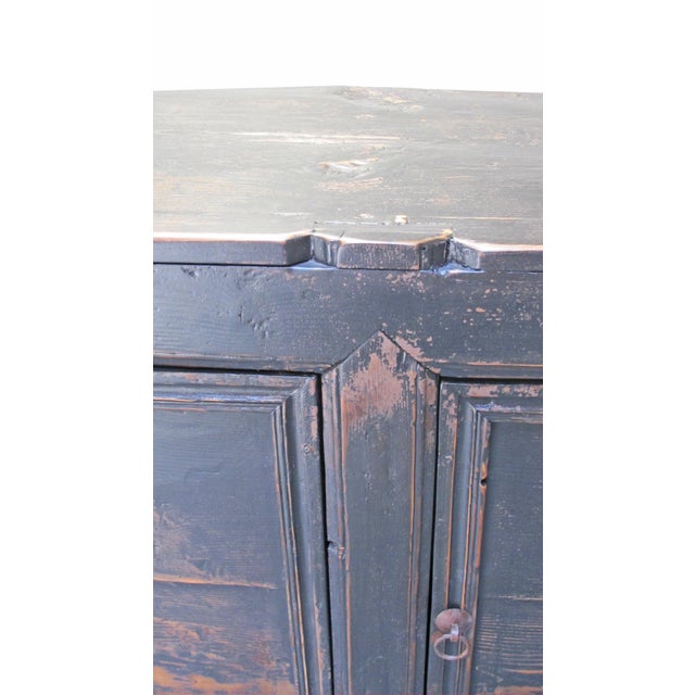 Late 19th Century 3 Door Black Farmer's Sideboard For Sale - Image 5 of 14
