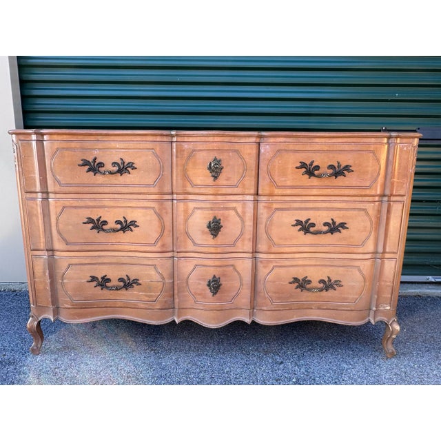 Vintage 1940s Joseph Gerte Boston Custom Mahogany 9-Drawer Dresser & Mirror Set For Sale - Image 11 of 12