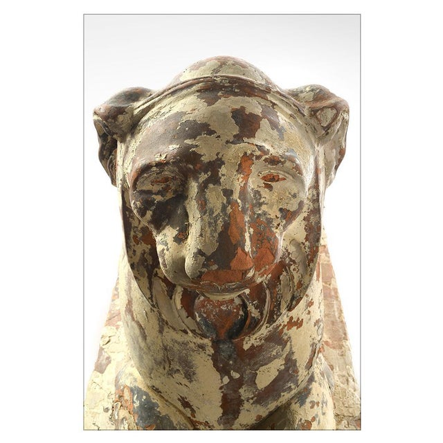 Terracotta Lion Statues, Set of 2 For Sale - Image 10 of 11