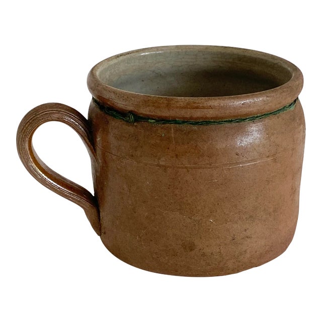 1930s French Burgundy Stoneware Pot For Sale