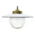 Vintage Brass, White Enamel & Frosted Glass Pendant Lights For Sale - Image 6 of 6