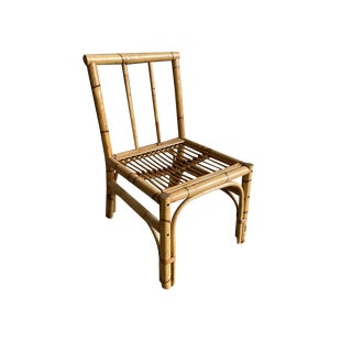 Mid-Century Modern Italian Chairs in Bamboo and Rattan, 1970s, Set of 5 For Sale