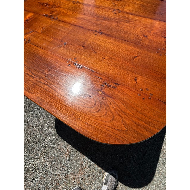 Monumental Vintage Walnut Dining Table With Queen Anne Style Pedestals For Sale - Image 9 of 18