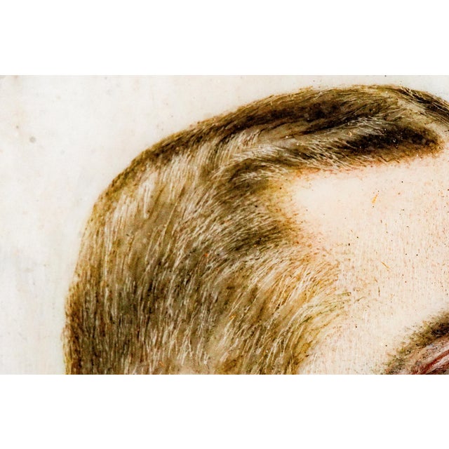 Classy Victorian Antique Finely Executed Portrait Miniature Painting Society Gentleman Man Mustache in Tuxedo Gilded Age Art For Sale In New York - Image 6 of 12
