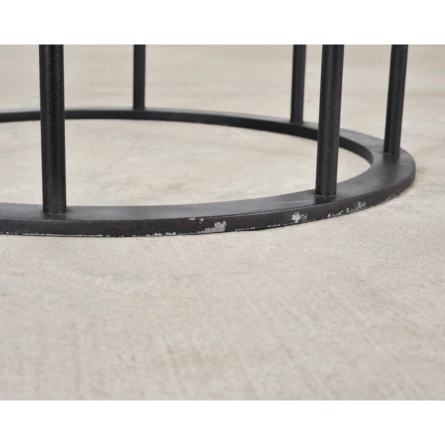Italian Round Iron Carrara Marble Center or Garden Table For Sale - Image 14 of 15