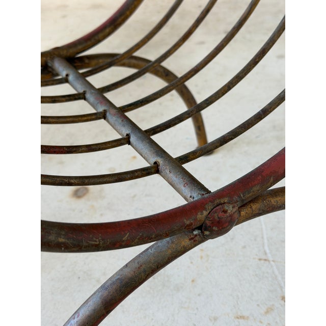 Mid 20th Century Vintage Italian Gilt and Painted Iron Accent Chair, Attributed to S. Salvadori For Sale - Image 5 of 12