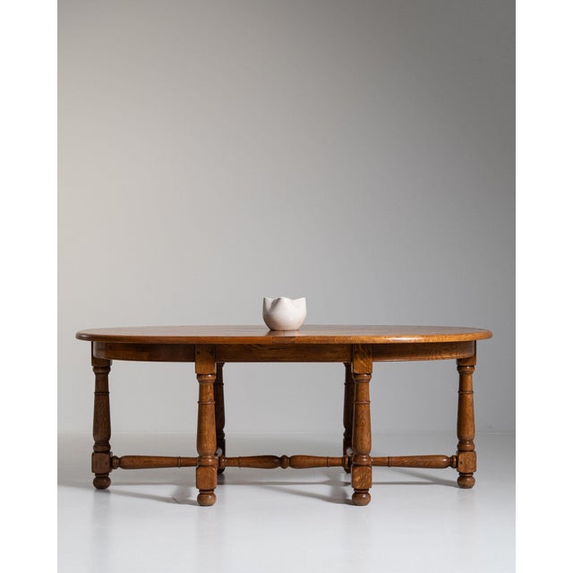 1970-1979 France Rich Walnut Brown Extending Walnut Dining Table For Sale In Greensboro - Image 6 of 11