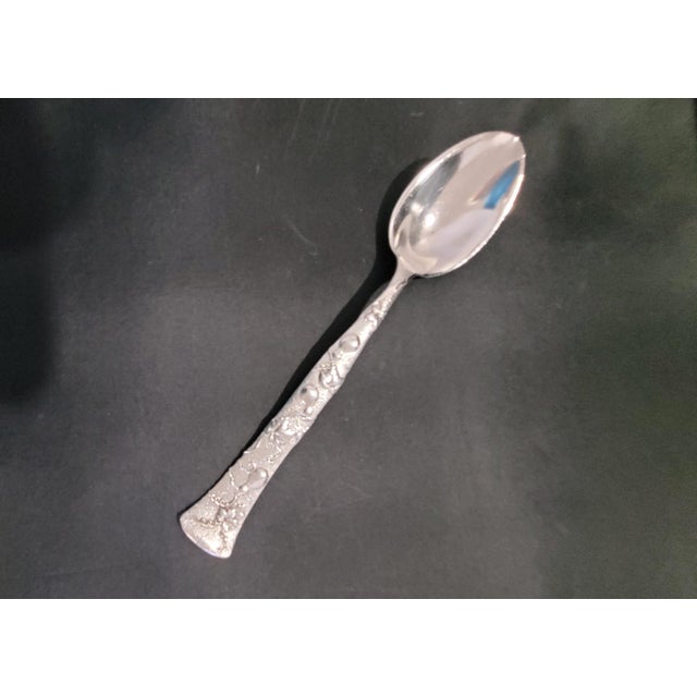 1872 Tiffany & Co. Vine Gourd Pattern Sterling Silver Teaspoon 6 1/8" - a Pair For Sale In Tampa - Image 6 of 12