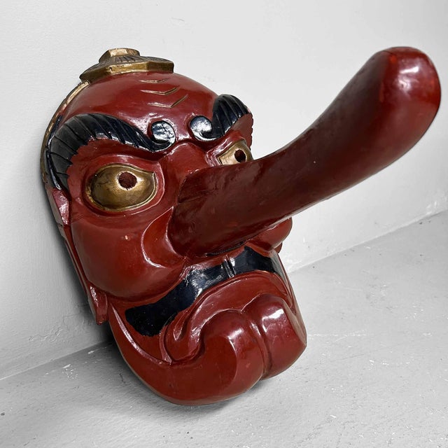 Traditional Wooden Tengu Mask, 1920s For Sale - Image 16 of 16