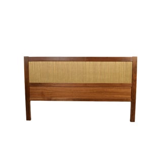 1960s Scandinavian Modern Torring Mobler Queen Size Walnut Headboard For Sale