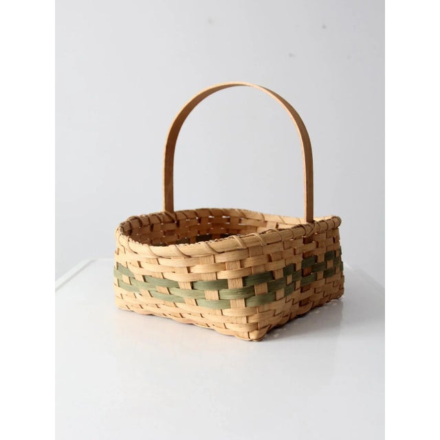 Tan Hand-Woven Harvest Basket For Sale - Image 8 of 12