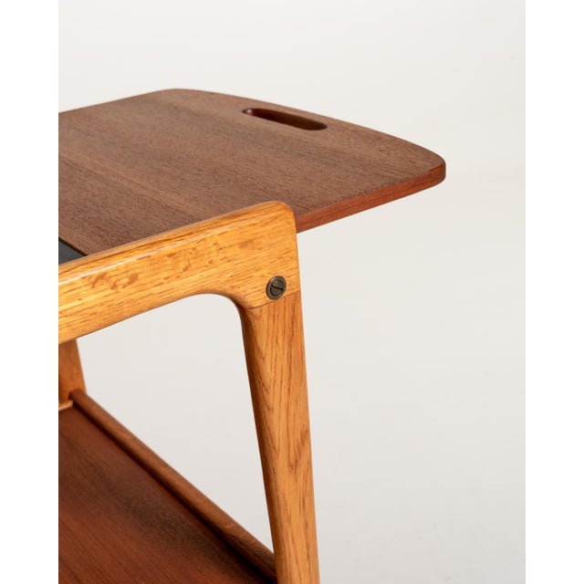 Wood Oak and Teak Thea Trolley by Yngve Ekström for Swedese, 1960s For Sale - Image 7 of 11