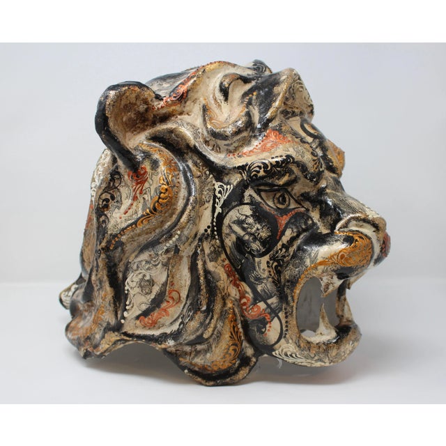 Ornamental & Decorative Materials Papier Mache Lion's Head Sculpture For Sale - Image 7 of 7